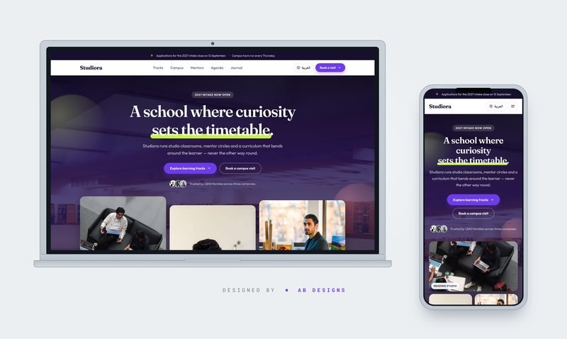Studiora — Bilingual School & Learning Studio Template